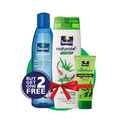 Parachute Aloe Vera Hair Oil 250 ml + Shampoo Nourishing Care 170 ml (Free Aloe Vera Gel 50 gm)
