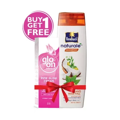 Parachute Naturale Anti Hair Fall Shampoo (Free Glo-On Pink Glow Cream 50 gm)