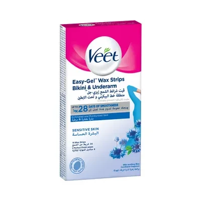 Veet Easy Gel Bikini & Underarm Wax Strips Sensitive Skin