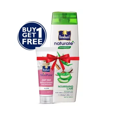 Parachute Naturale Shampoo Nourishing Care (Free Glow Face Wash 50 gm)