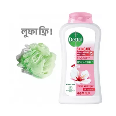 Dettol Skincare Bodywash Rose & Sakura Blossom (Free Loofah)