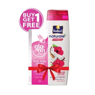 Parachute Naturale Damage Repair Shampoo (Free Glo-On Pink Glow Cream 50 gm)