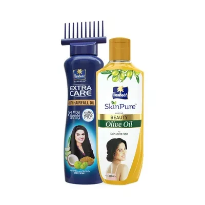 Parachute Extra Care Anti Hairfall Hair Oil (Free Parachute SkinPure Olive Oil 200 ml)