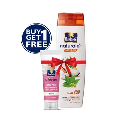 Parachute Naturale Anti Hair Fall Shampoo (Free Glow Face Wash 50 gm)