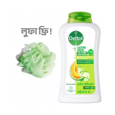Dettol Lasting Fresh Antibacterial Bodywash Melon & Cucumber Fragrance (Free Loofah 1 pcs)
